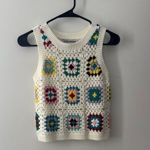 Cotton Emporium Multicolor Crochet Tank Top